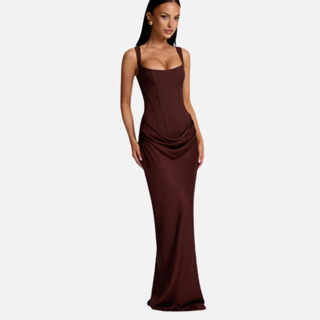 Vestido maxi corsé elegante para mujer