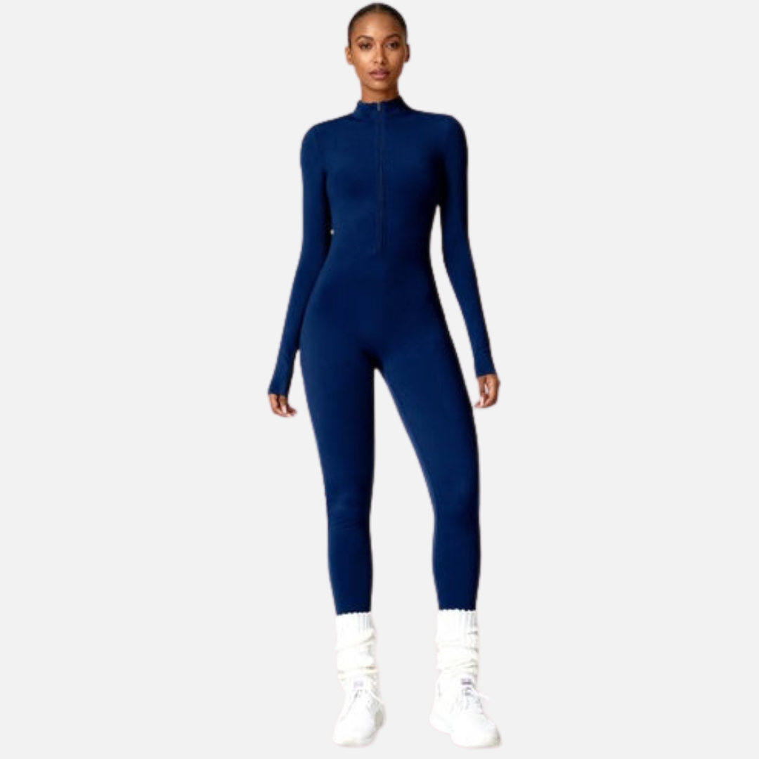 Unitardo de manga larga para mujer - Mono de yoga ajustado Bodycon