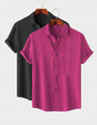 Black & Melon Colour Short Sleeve Shirt Combo