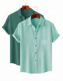 Green & Faded Colour Short Sleeve Shirt Combo
