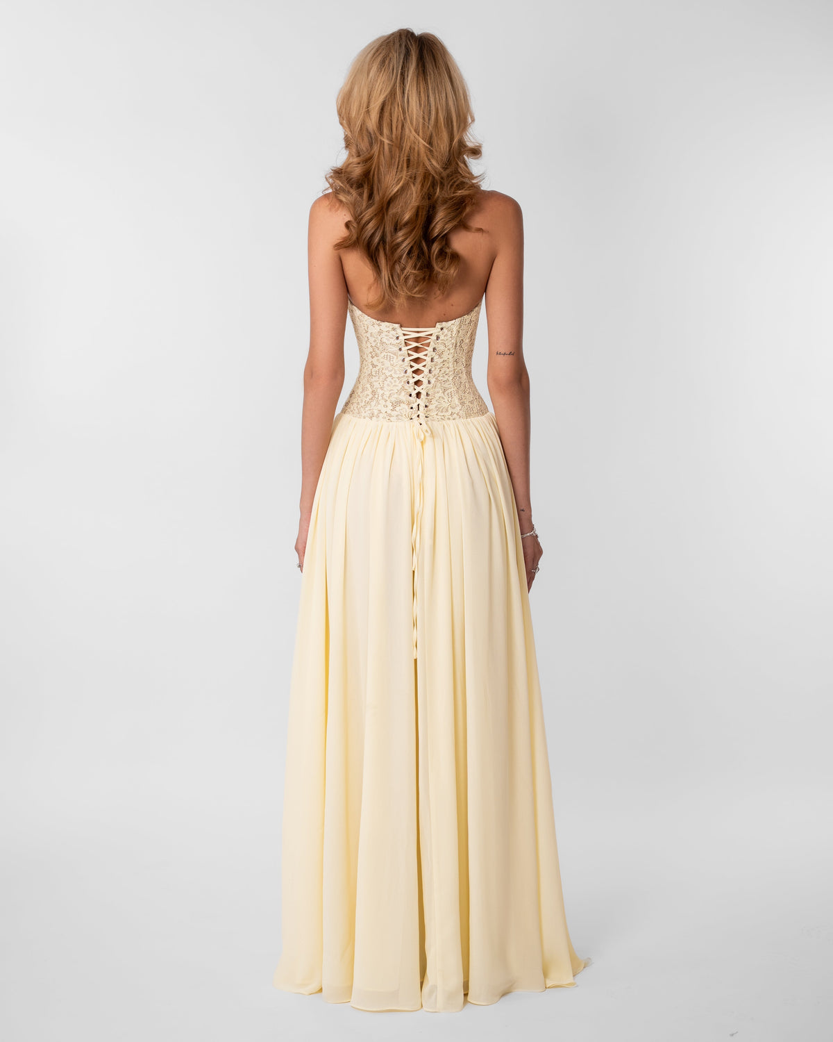 Isabella Lace Maxi Dress - Butter Yellow 4