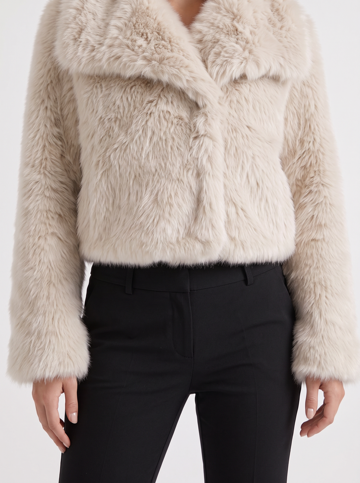Talia Shaggy Jacket - Off White 5