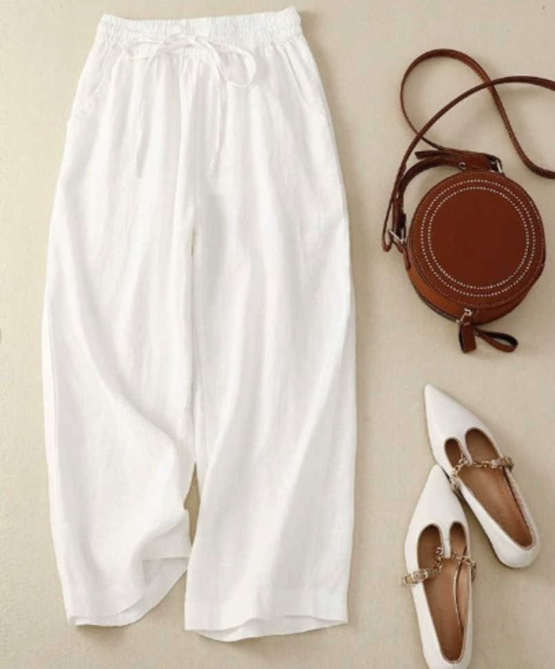 Women's Wide Leg Pants with Elastic Drawstring Waist