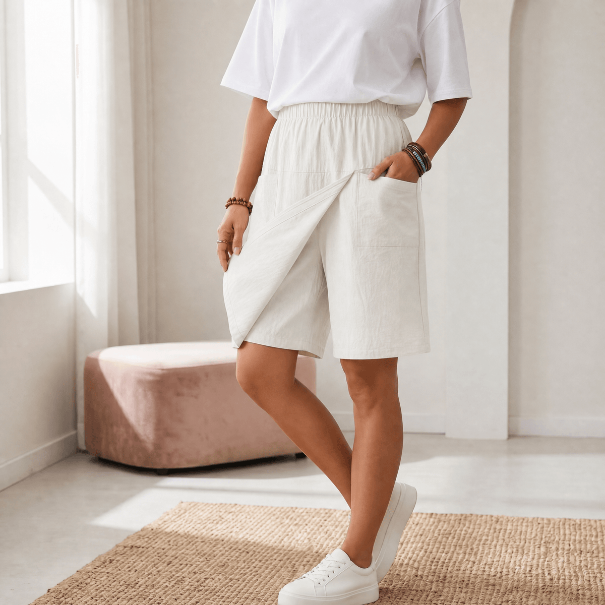 Women's Wrap Front Skort with Elastic Waist