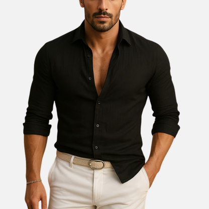 Camisa de manga larga entallada para hombre