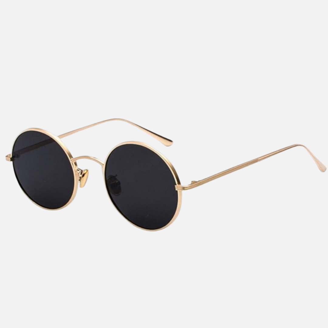Gafas de sol redondas retro unisex - Gafas de sol con montura metálica circular vintage