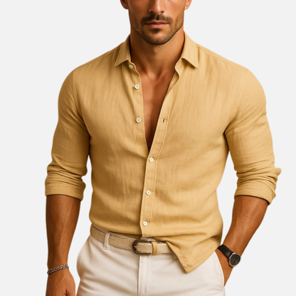 Camisa de manga larga entallada para hombre