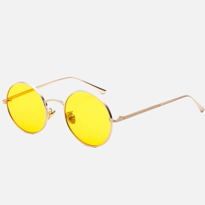Gafas de sol redondas retro unisex - Gafas de sol con montura metálica circular vintage
