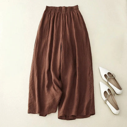 Women's Elastic Waist Wide Leg Pants