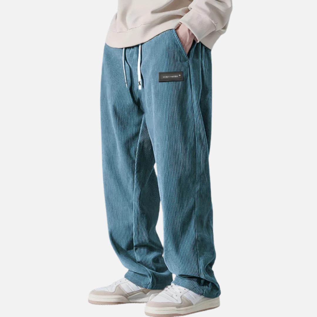 Pantalones de corduroy de pierna recta para hombre | Corte relajado