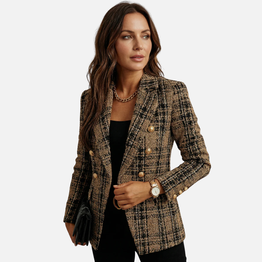 Zaras | Women's Plaid Double Breasted Blazer
