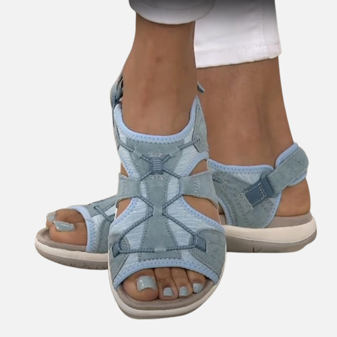 Sandalias ortopédicas para caminar para mujer | Soporte de arco con múltiples tiras de velcro