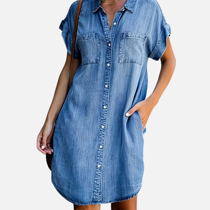Women's Casual Denim Shirt Dress