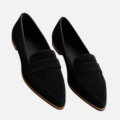 Women's Pointed Toe Suede Loafers | Slip-On Flat Penny Loafer