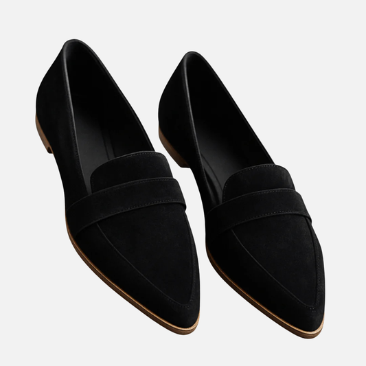 Women's Pointed Toe Suede Loafers | Slip-On Flat Penny Loafer