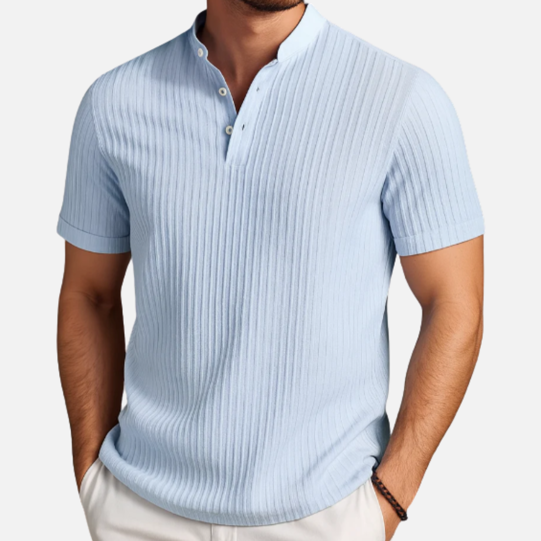 Polo de punto gofre texturizado para hombre