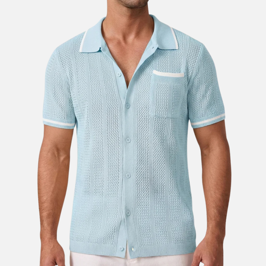Men's Breathable Knit Polo T-Shirt