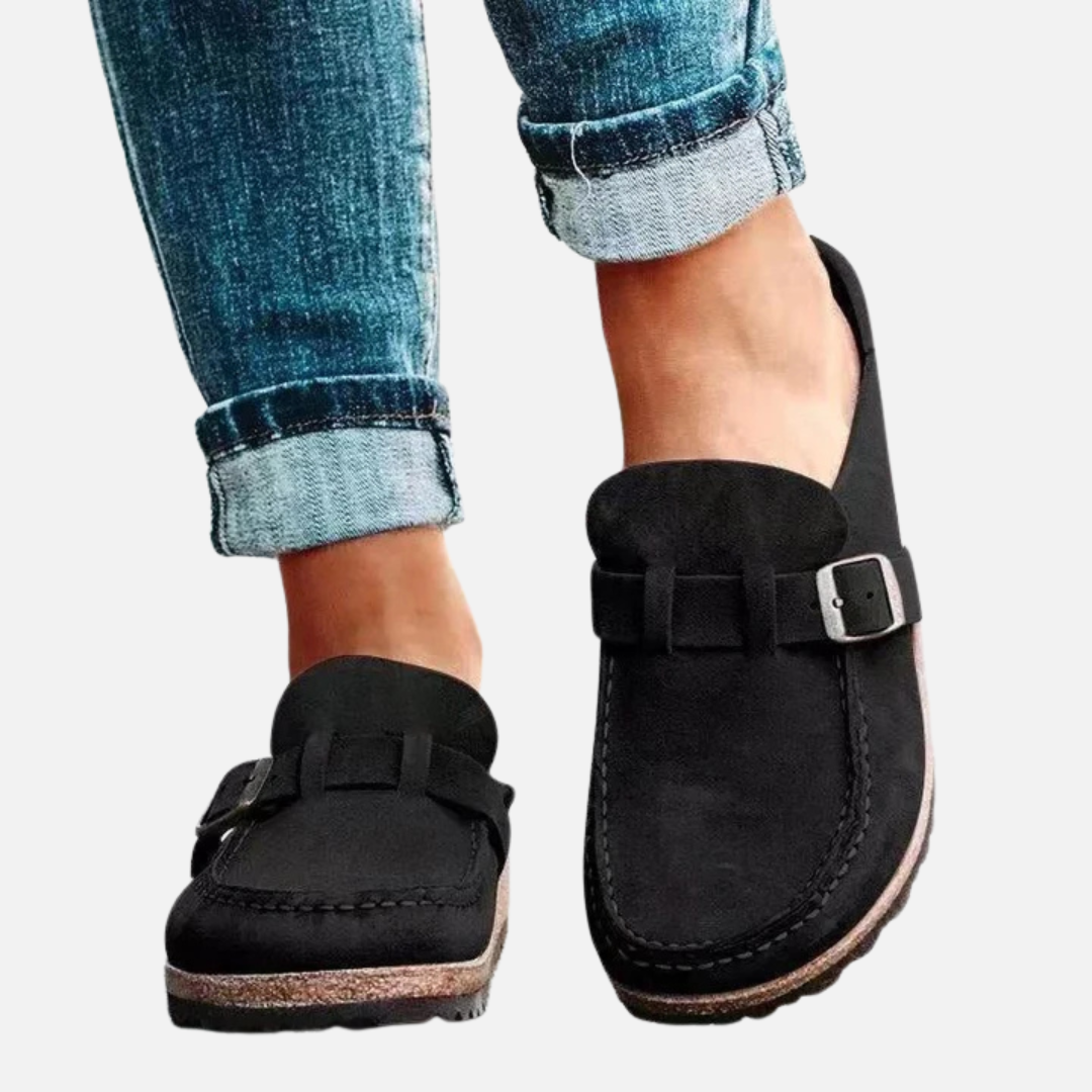 Women's Buckle Suede Comfortable Clogs