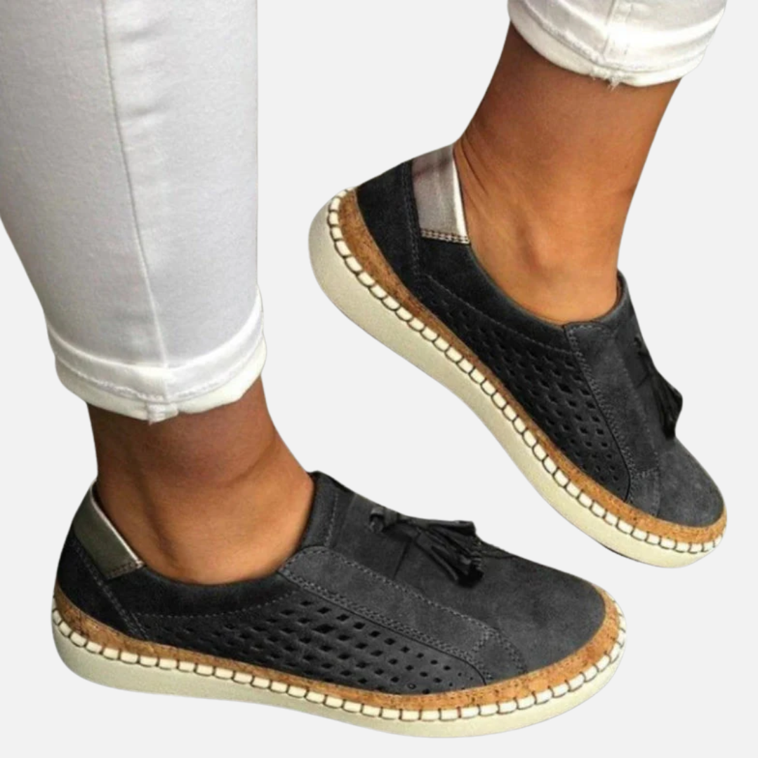 Women's Orthopedic Slip-On Shoes | Breathable Perforated Espadrille Flat Sneakers