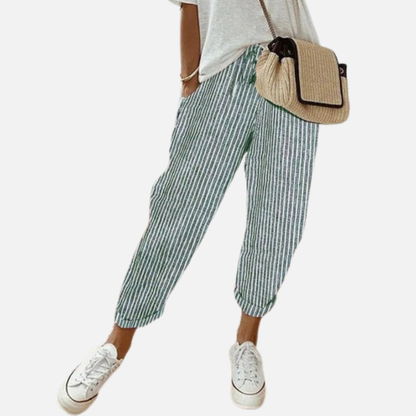 Pantalones deportivos de lino transpirables para mujer