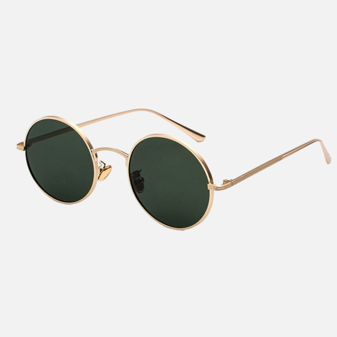 Gafas de sol redondas retro unisex - Gafas de sol con montura metálica circular vintage
