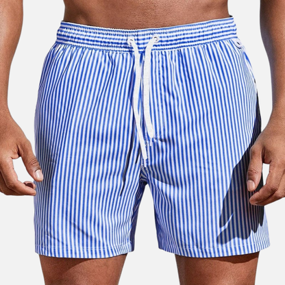 Bermudas de Baño Rayadas para Hombre | Shorts de Playa de Secado Rápido con Cordón