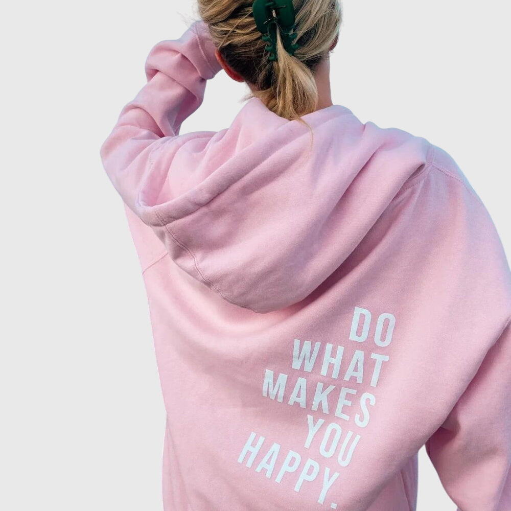 Women's Oversized Hoodie – Slogan Back Print, Relaxed Fit