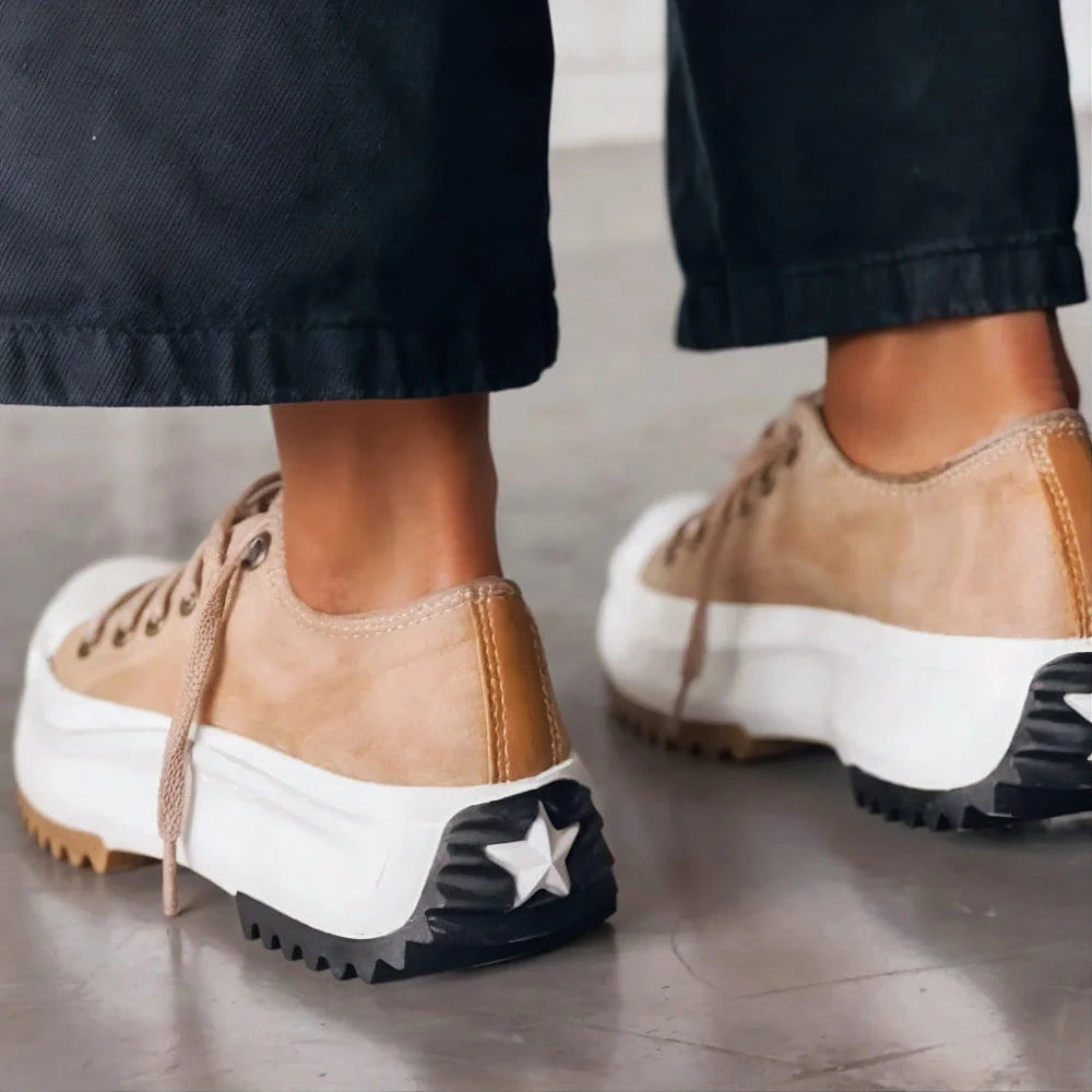 Women's Canvas Platform Sneakers with Chunky Sole
