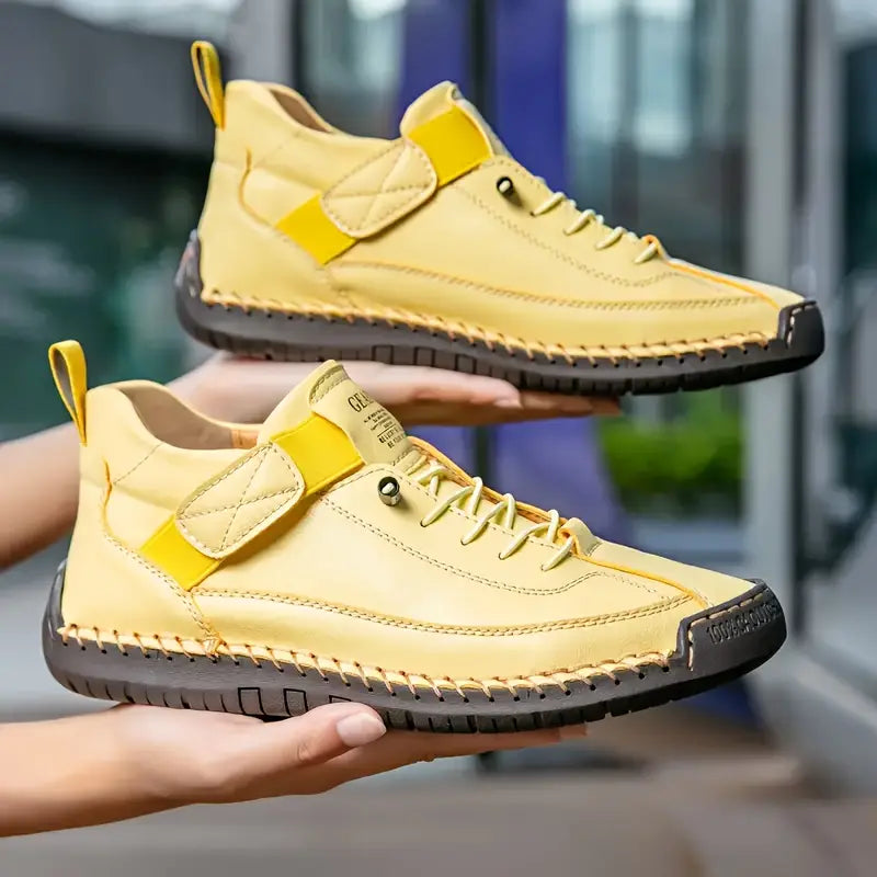 Men's Casual Leather Sneakers with Strap