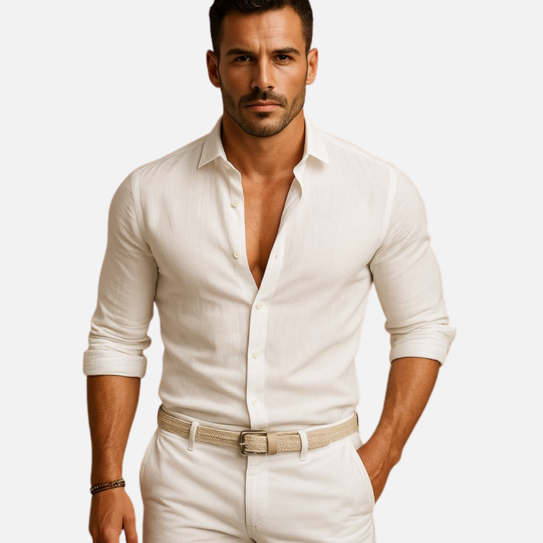 Camisa de manga larga entallada para hombre