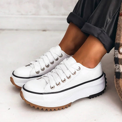 Women's Canvas Platform Sneakers with Chunky Sole