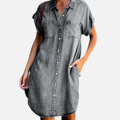 Women's Casual Denim Shirt Dress