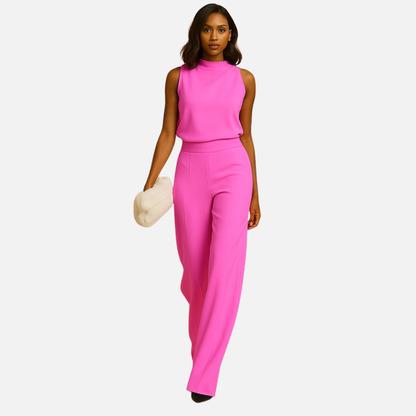 Women's Sleeveless Elegant Jumpsuit | High Neck