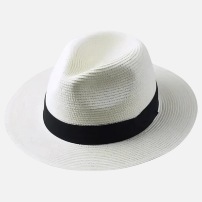 Sombrero Clásico Panamá para Hombre - Fedora de Paja Tejida a Mano para Verano