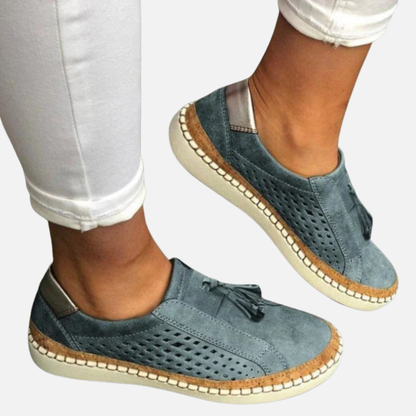 Women's Orthopedic Slip-On Shoes | Breathable Perforated Espadrille Flat Sneakers