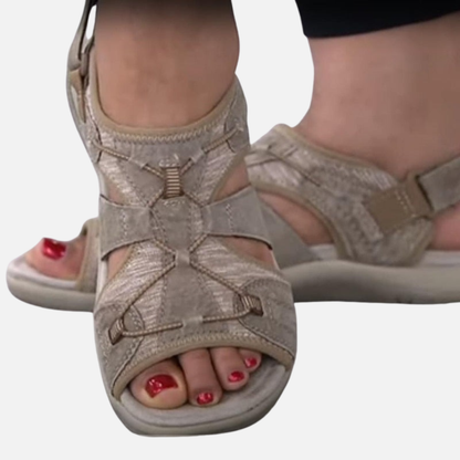 Sandalias ortopédicas para caminar para mujer | Soporte de arco con múltiples tiras de velcro