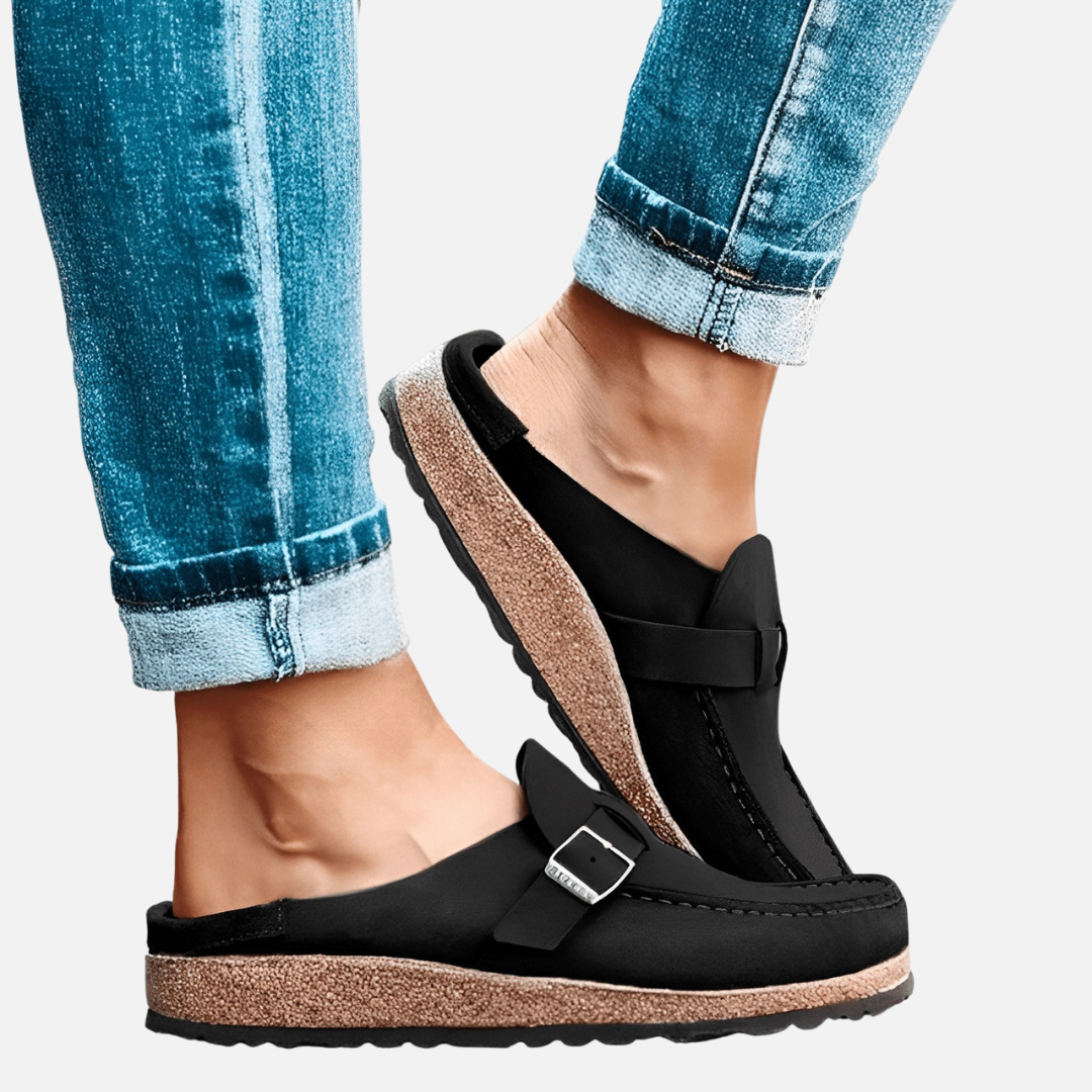 Zuecos de ante sin cordones cómodos para mujer