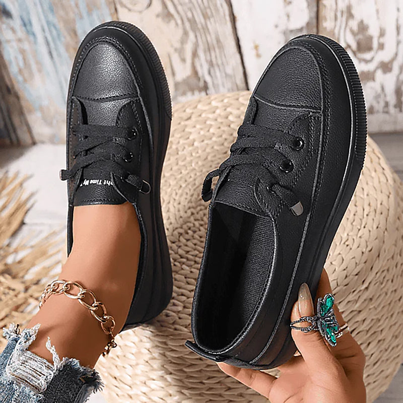Women's Low Profile Lace-Up Flat Sneakers