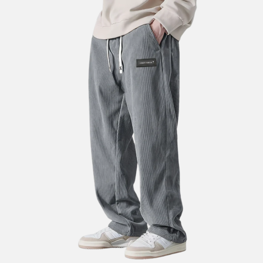 Pantalones de corduroy de pierna recta para hombre | Corte relajado
