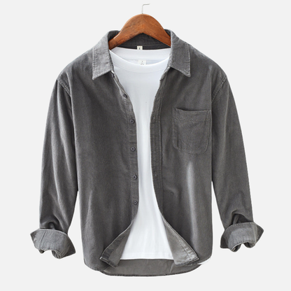 Camisa de pana con botones para hombre