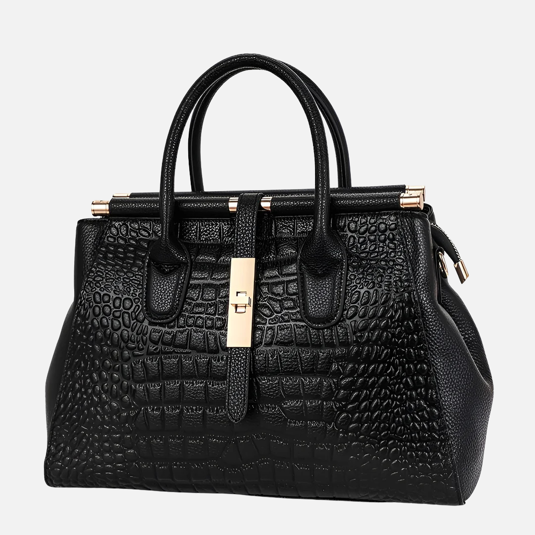 Women's Embossed Croc Leather Handbag Satchel