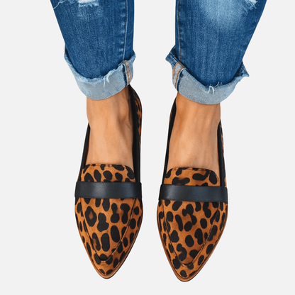 Women's Pointed Toe Suede Loafers | Slip-On Flat Penny Loafer