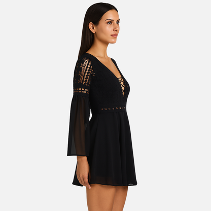 Women's Elegant Black Mini Cocktail Dress