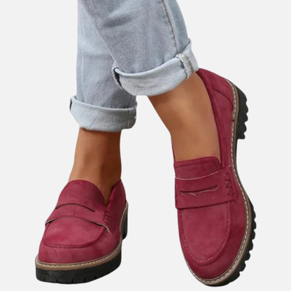 Mocasines Penny Chunky de Mujer con Suela de Tacos | Ante