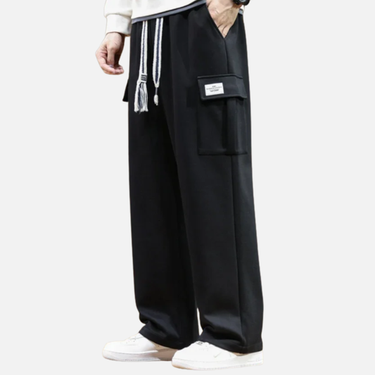Men's Wide Leg Cargo Trousers | Relaxed Fit Baggy Cargo Pants