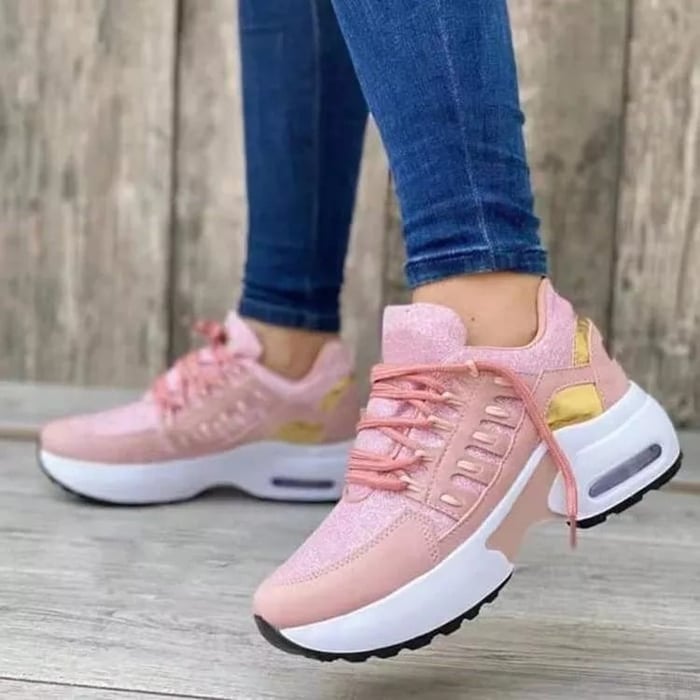 Women's Mesh Platform Sneakers with Air Cushion Sole