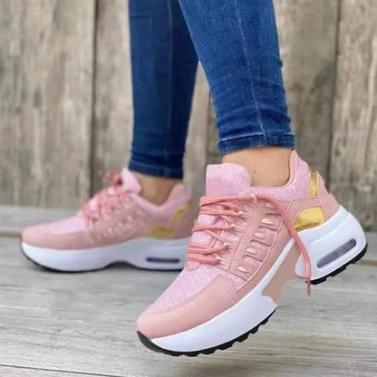 Women's Mesh Platform Sneakers with Air Cushion Sole