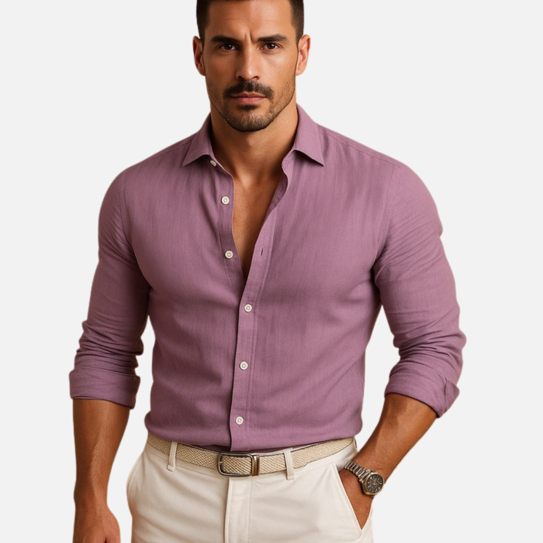 Camisa de manga larga entallada para hombre