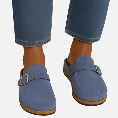 Mules de ante para hombre con hebilla - Sandalias cerradas