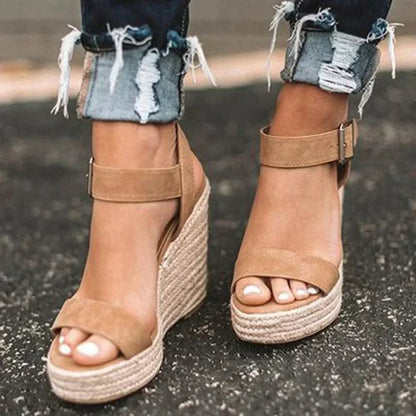Women's Espadrille Wedge Sandals with Ankle Strap